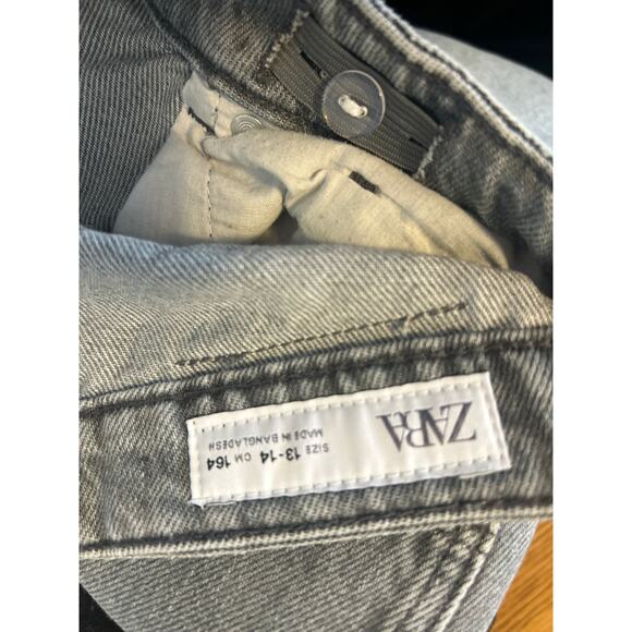 Zara Gray Denim Girls Wide Leg Jeans 13-14 - Picture 6 of 8
